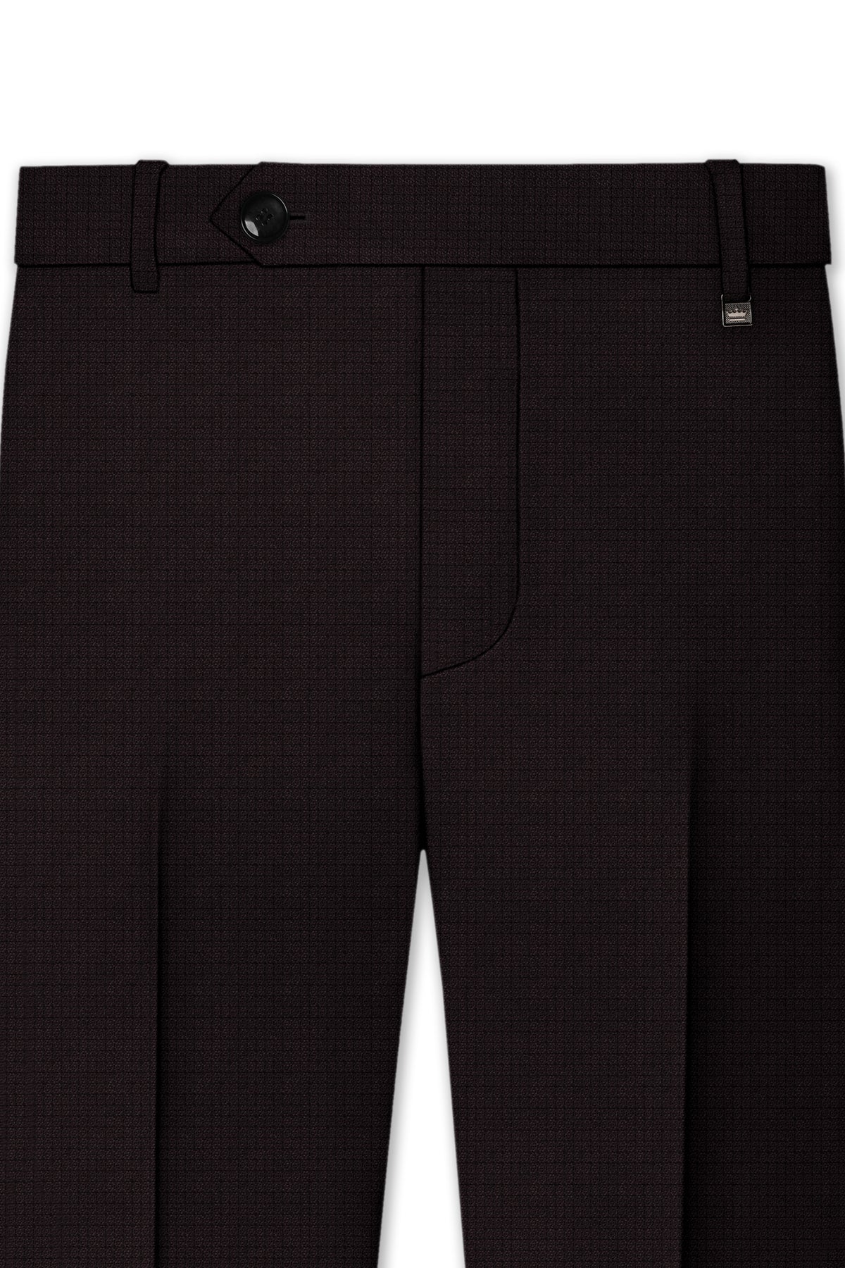 Regency-Cocoa Brown Diamond Textured Wool Rich Slight Stretch Single Breasted Suit