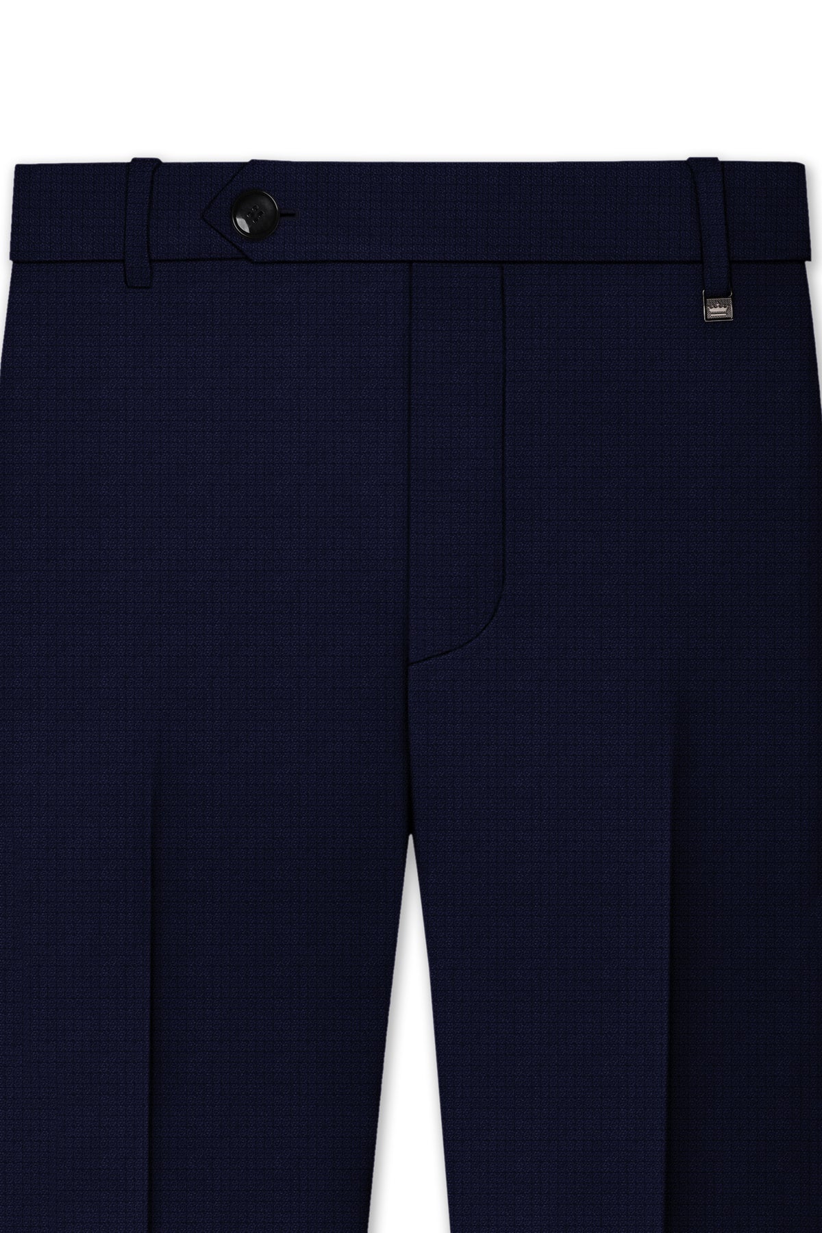 Nocturne-Mirage Navy Diamond Textured Wool Rich Slight Stretch Single Breasted Suit