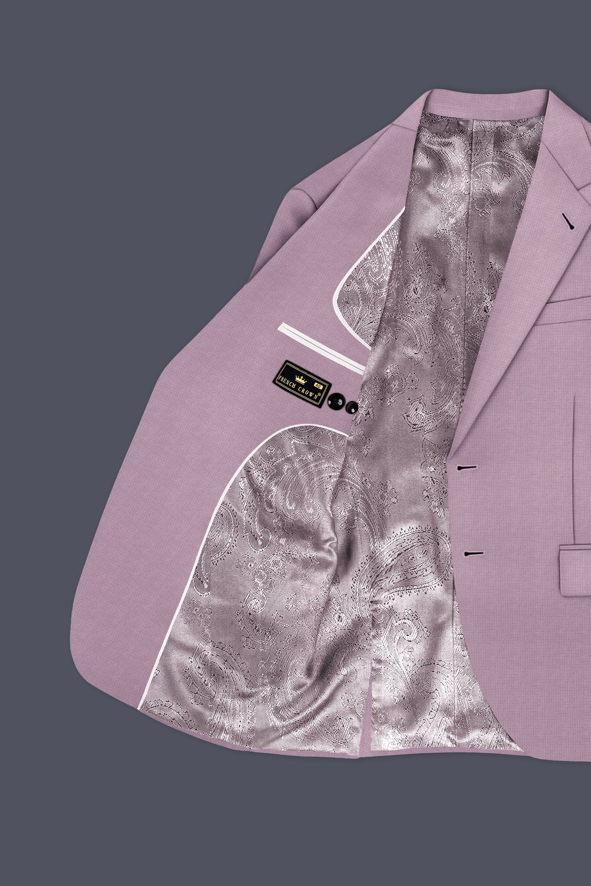 Regalia-Mountbatten Pink Diamond Textured Wool Rich Slight Stretch Single Breasted Suit