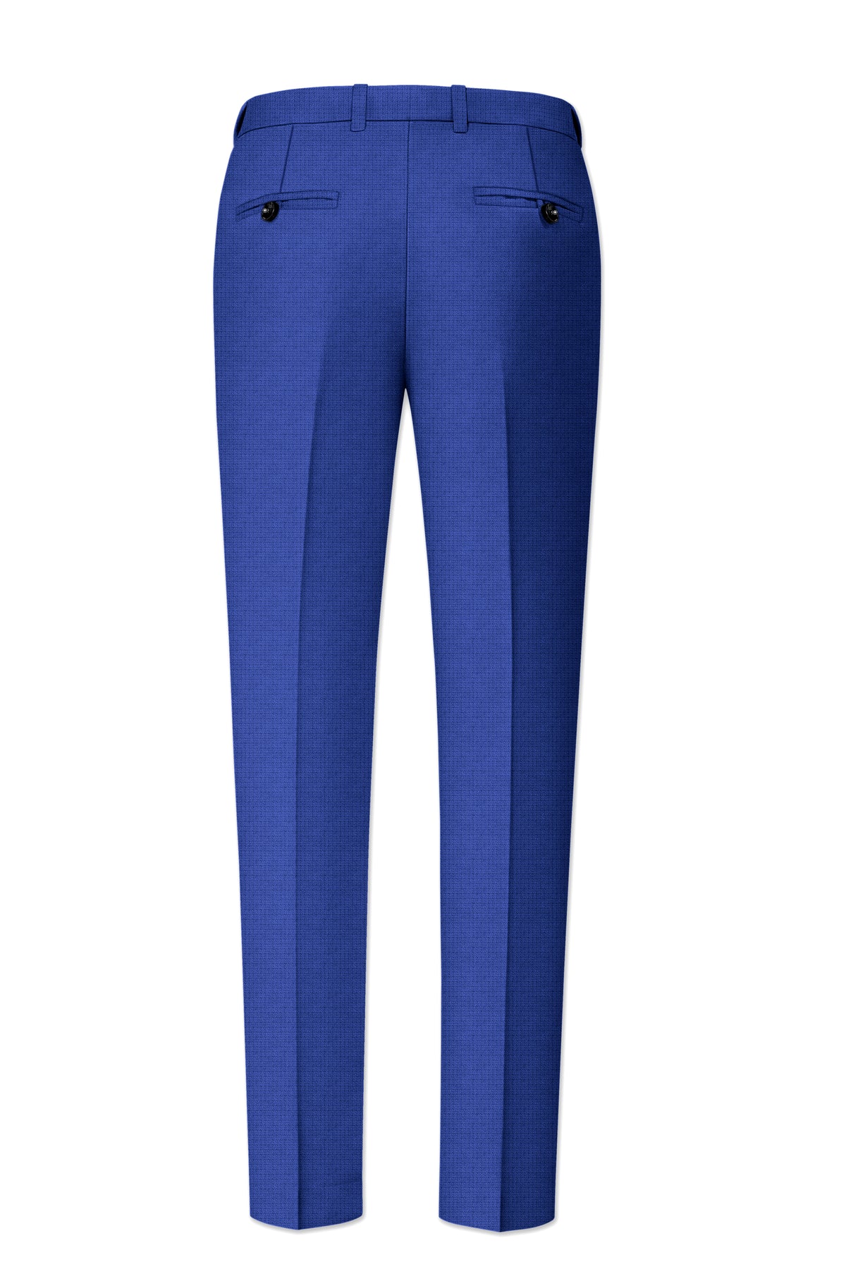 Aurelio-Chambray Blue Diamond Textured Wool Rich Slight Stretch Single Breasted Suit