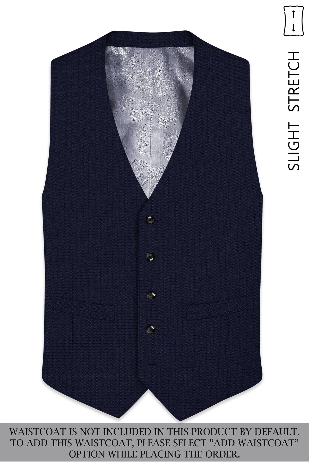 Nocturne-Mirage Navy Diamond Textured Wool Rich Slight Stretch Double Breasted Suit