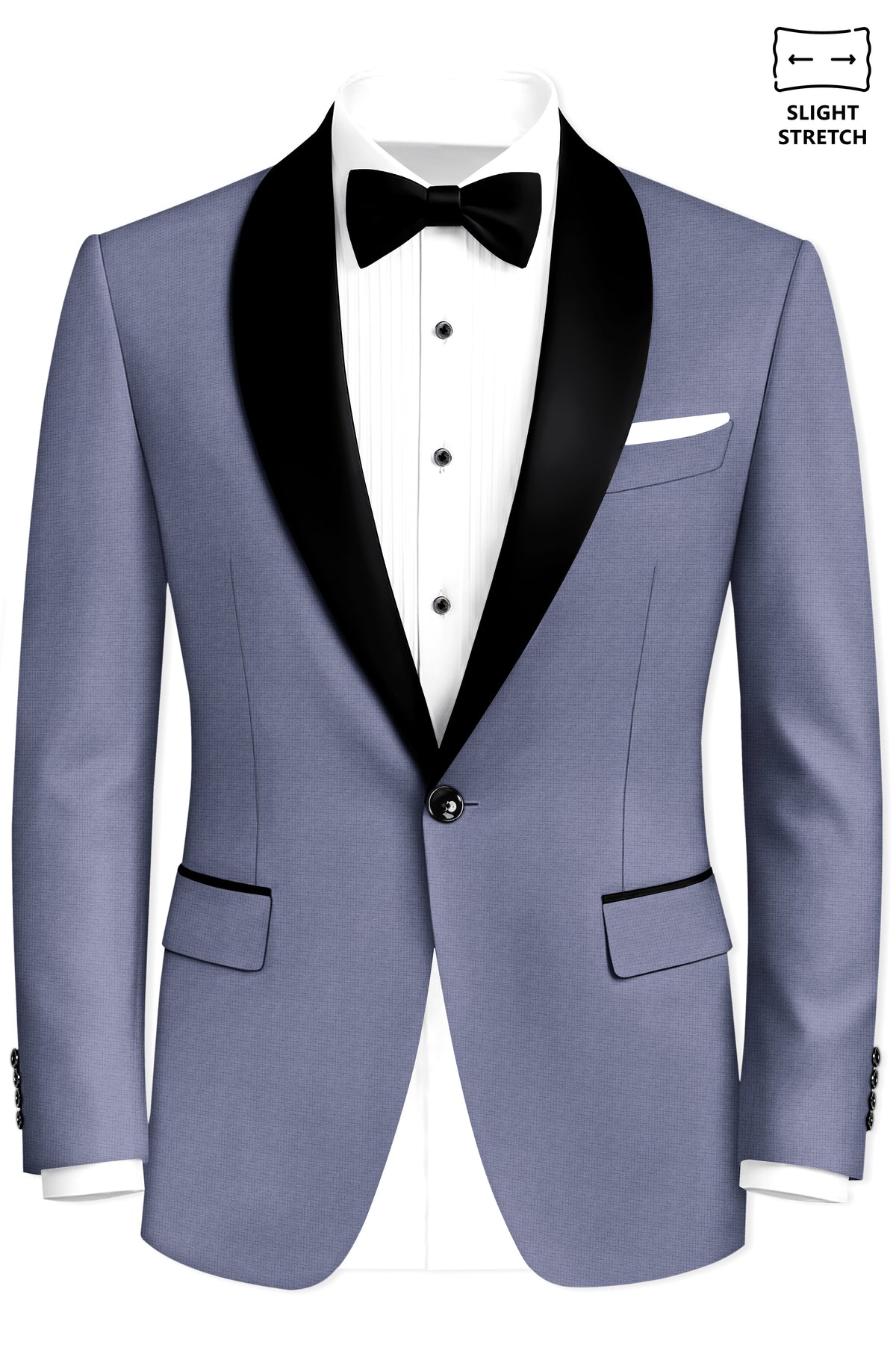 Graphite-Shuttle Gray Diamond Textured Wool Rich Slight Stretch Tuxedo Suit