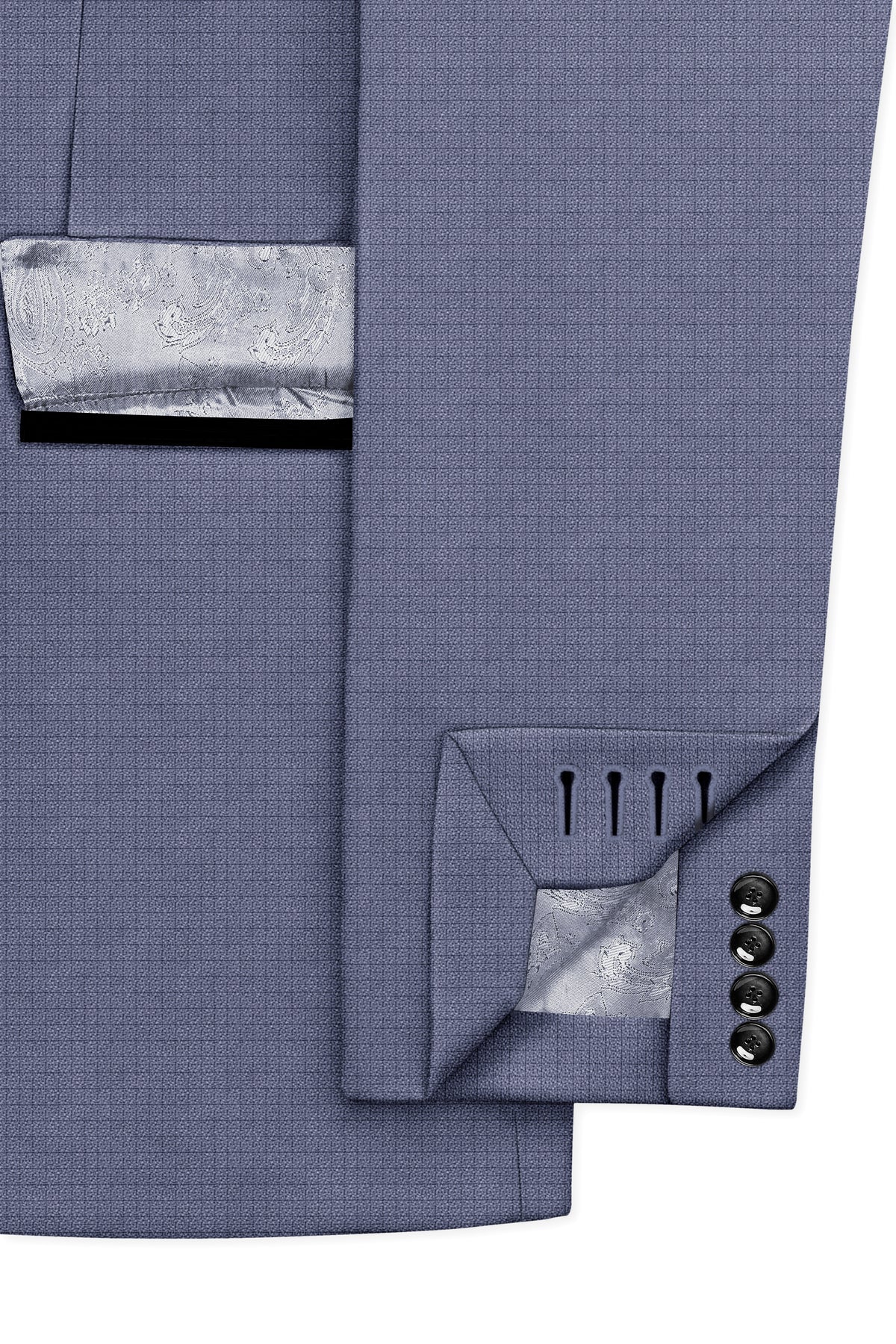 Graphite-Shuttle Gray Diamond Textured Wool Rich Slight Stretch Tuxedo Suit
