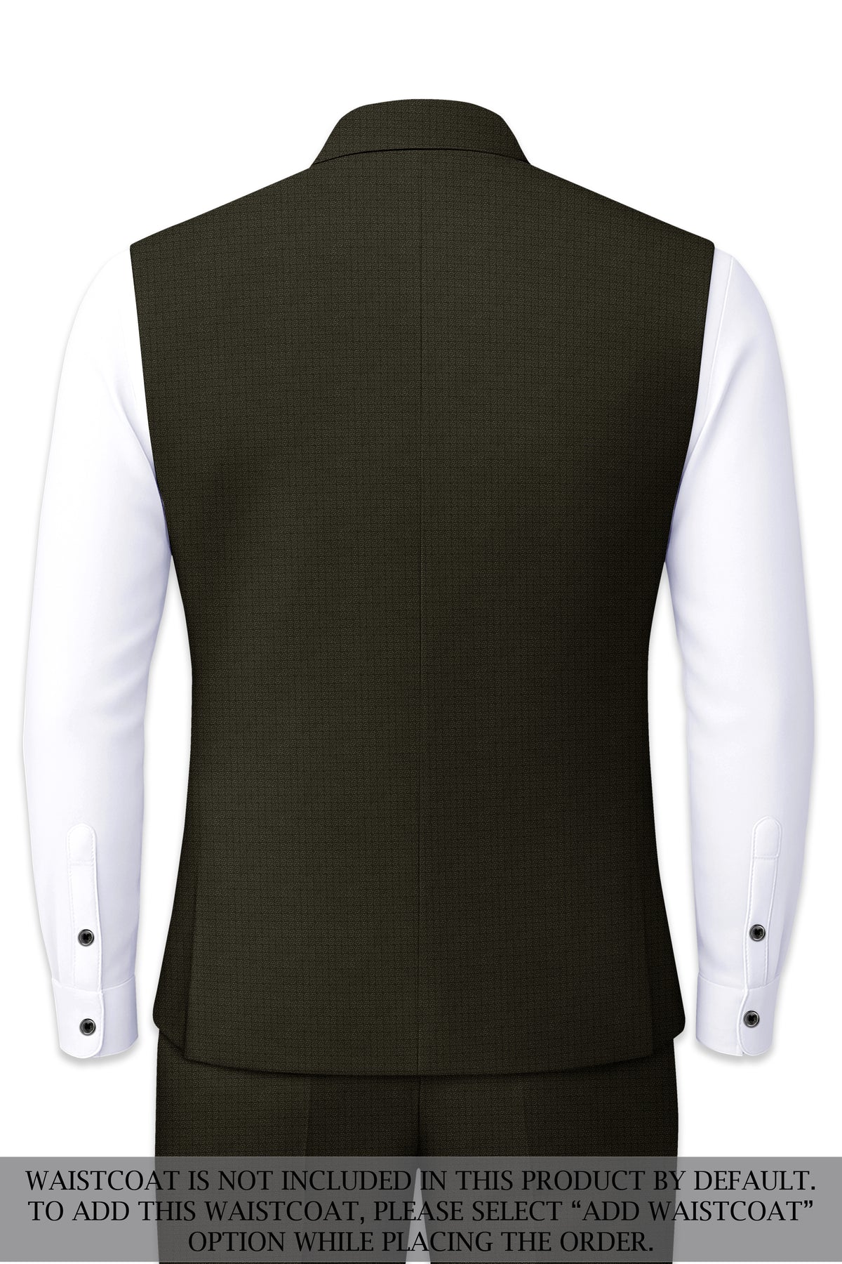 Prestige-Zeus Green Diamond Textured Wool Rich Slight Stretch Cross Placket Bandhgala Suit
