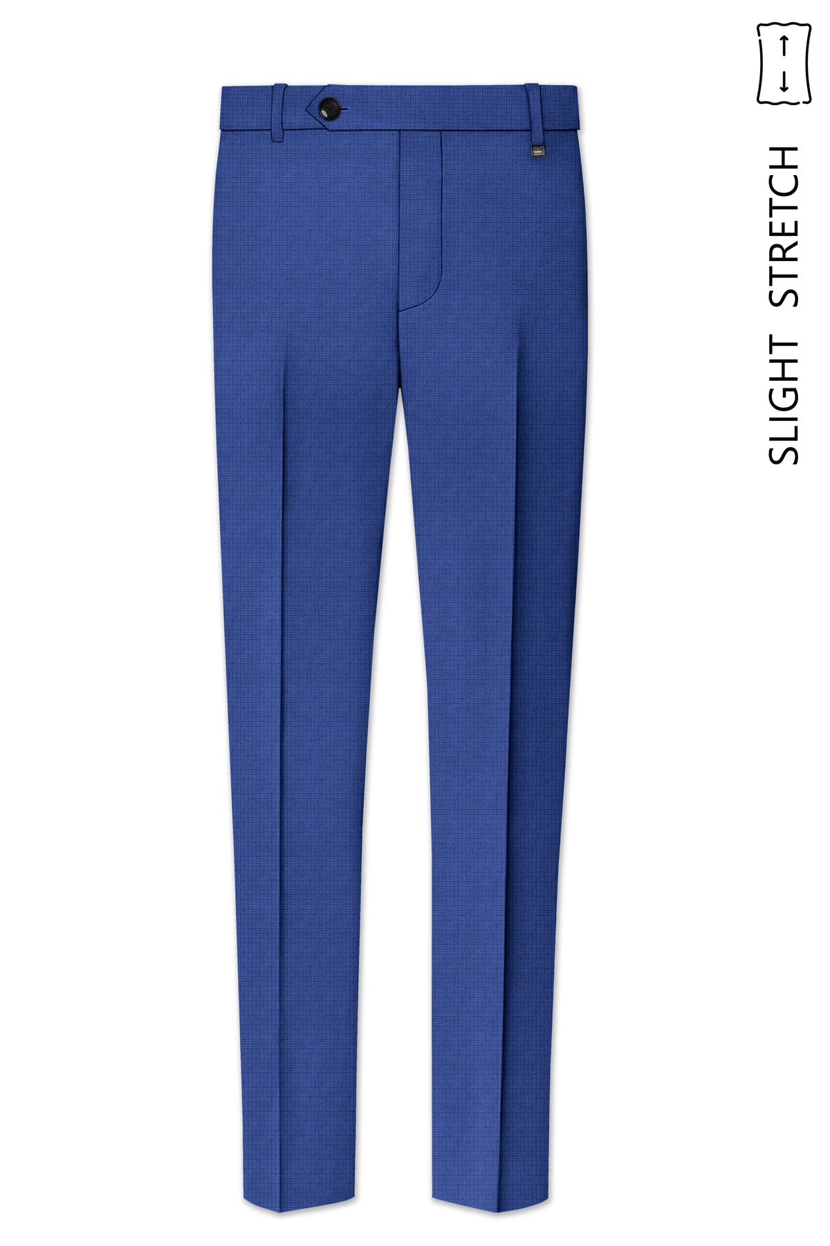 Aurelio-Chambray Blue Diamond Textured Wool Rich Slight Stretch Cross Placket Bandhgala Suit