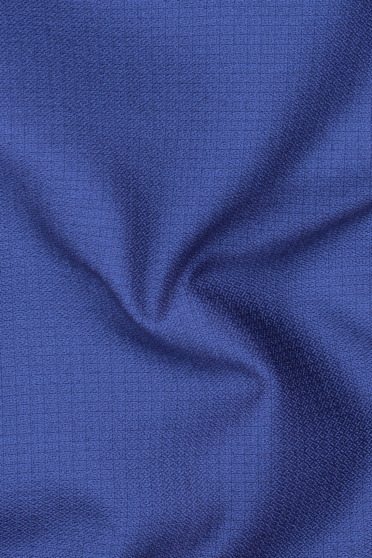 Aurelio-Chambray Blue Diamond Textured Wool Rich Slight Stretch Cross Placket Bandhgala Suit