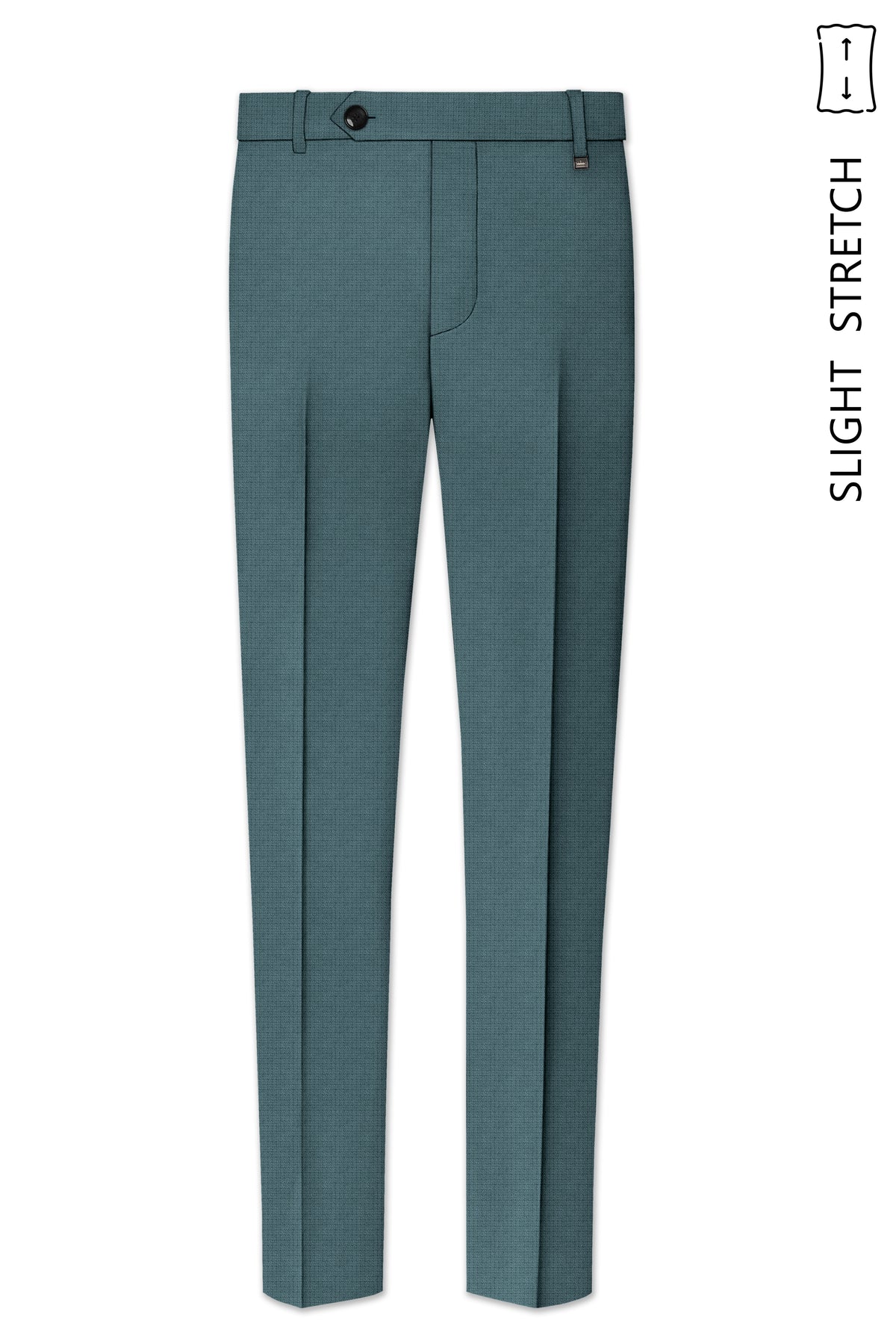 Viridian-Beetle Green Diamond Textured Wool Rich Slight Stretch Cross Placket Bandhgala Suit