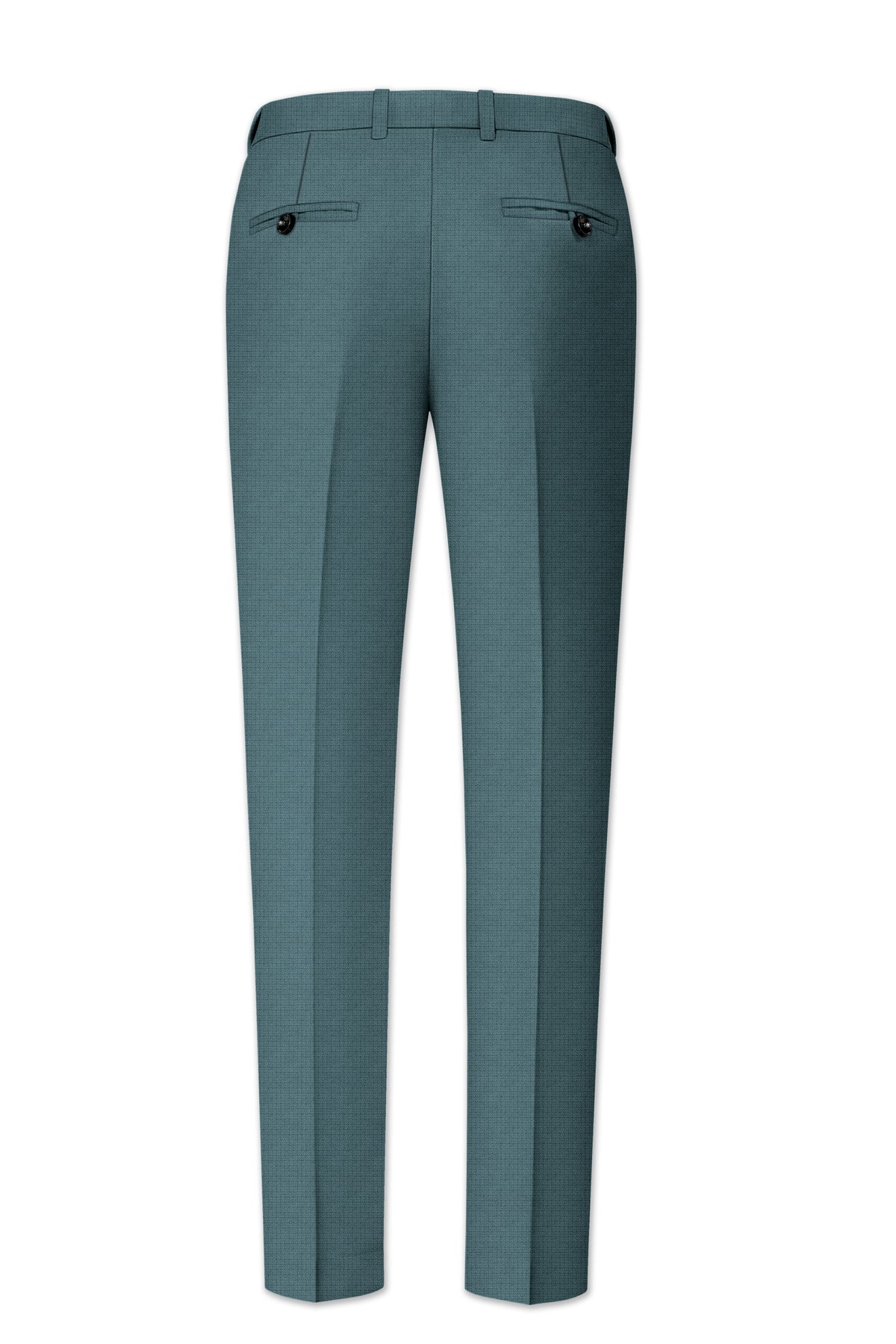 Viridian-Beetle Green Diamond Textured Wool Rich Slight Stretch Cross Placket Bandhgala Suit