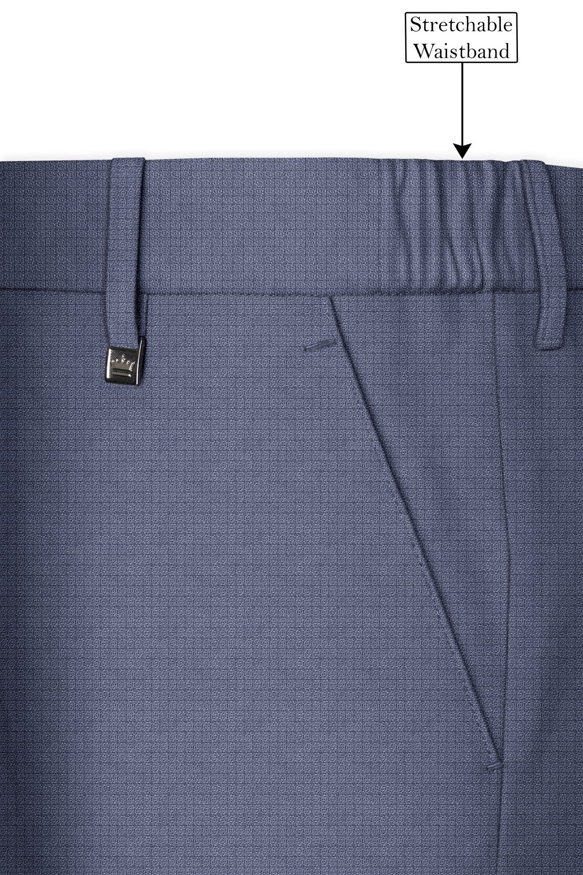 Graphite-Shuttle Gray Diamond Textured Wool Rich Slight Stretch Bandhgala Suit