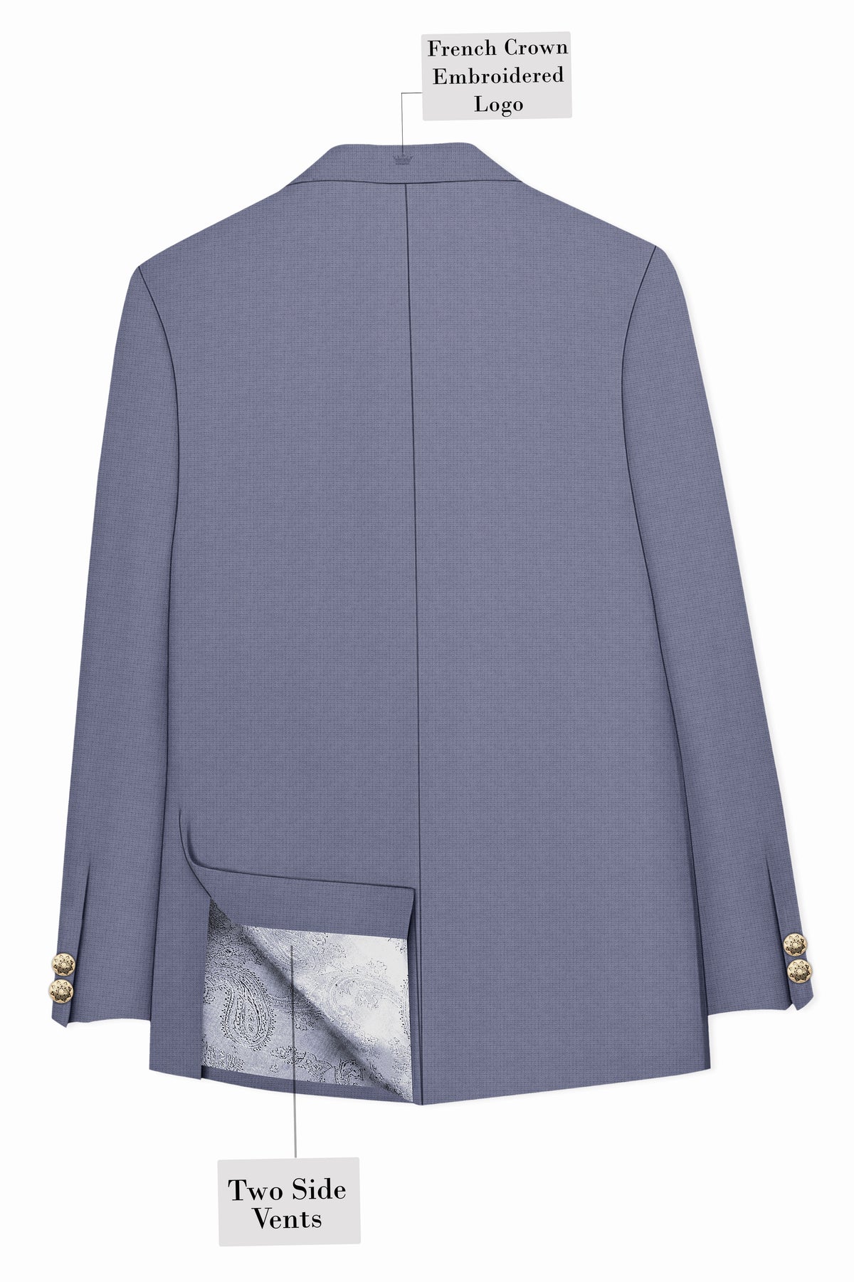 Graphite-Shuttle Gray Diamond Textured Wool Rich Slight Stretch Bandhgala Suit