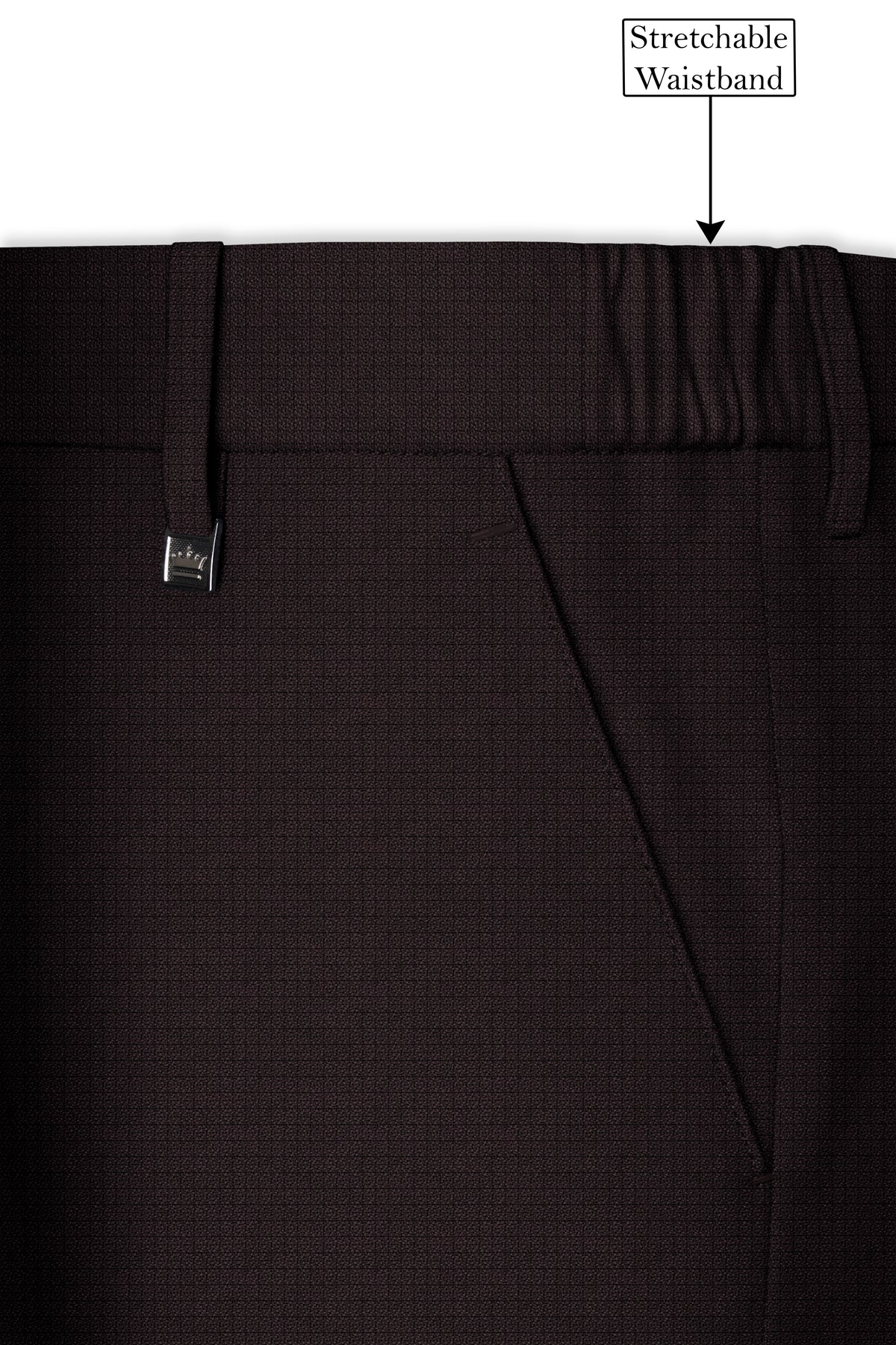 Regency-Cocoa Brown Diamond Textured Wool Rich Slight Stretch Bandhgala Suit