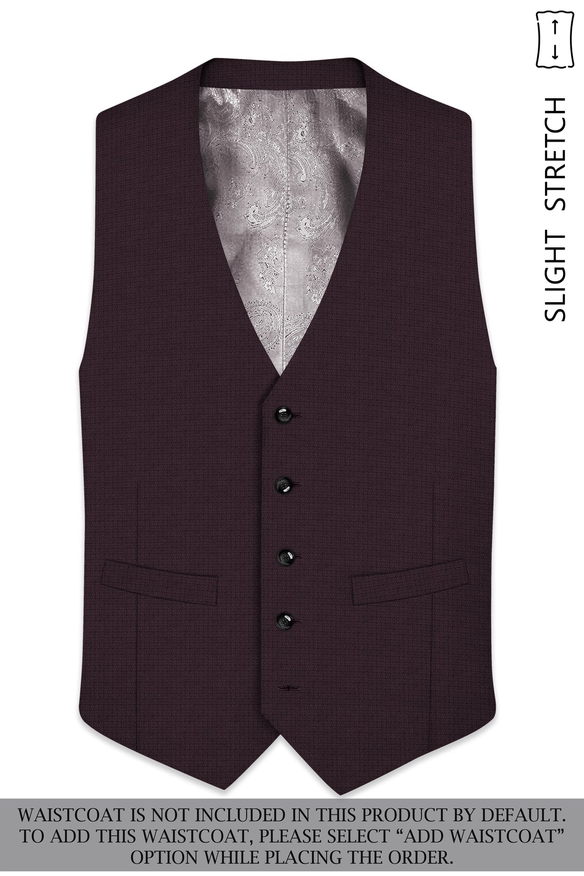 Velaris-Thunder Purple Diamond Textured Wool Rich Slight Stretch Peak Lapel Tuxedo Suit