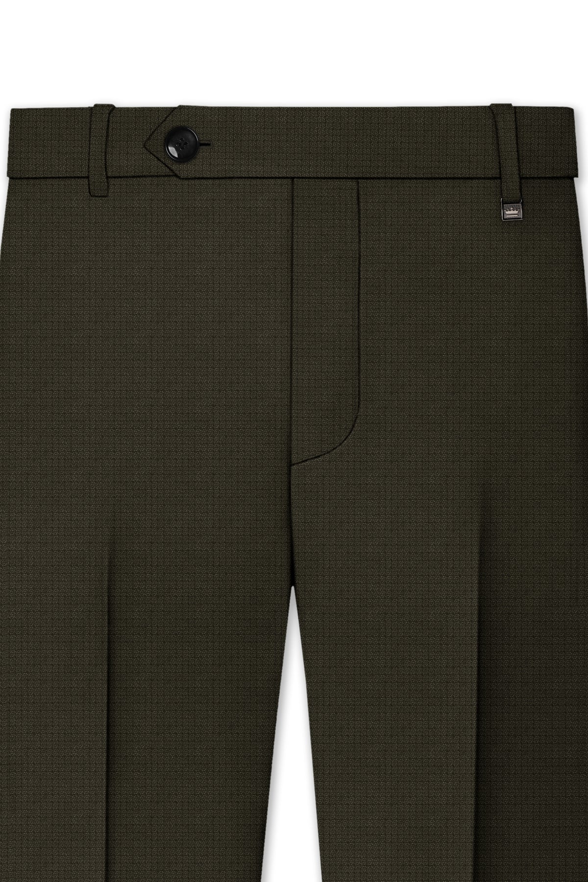 Prestige-Zeus Green Diamond Textured Wool Rich Slight Stretch Peak Lapel Tuxedo Suit