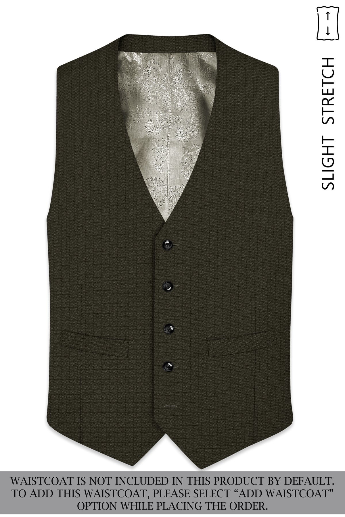 Prestige-Zeus Green Diamond Textured Wool Rich Slight Stretch Peak Lapel Tuxedo Suit