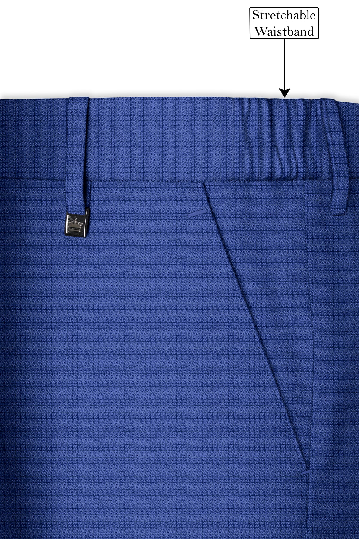 Aurelio-Chambray Blue Diamond Textured Wool Rich Slight Stretch Peak Lapel Tuxedo Suit