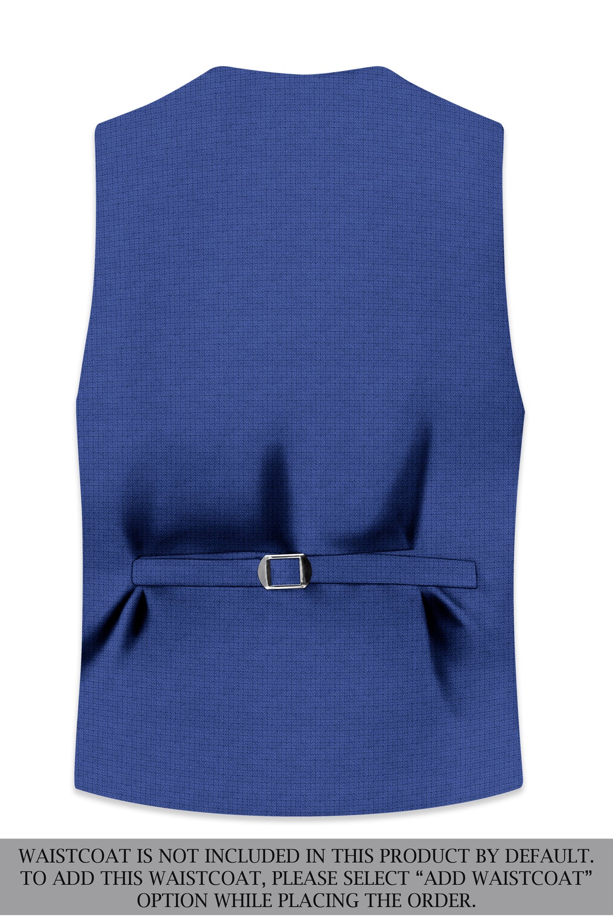 Aurelio-Chambray Blue Diamond Textured Wool Rich Slight Stretch Peak Lapel Tuxedo Suit