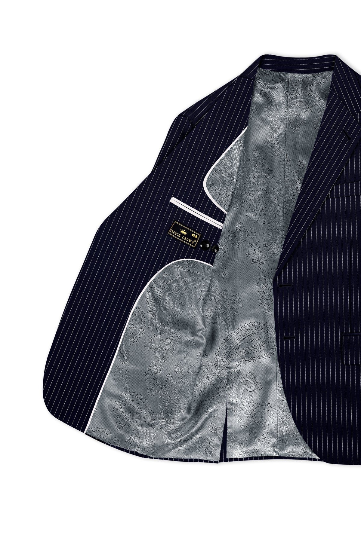 Mariner-Denim Blue And Bright White Chalk Striped Wool Rich Wrinkle-Free Fluid Drape Fabric Single Breasted Suit