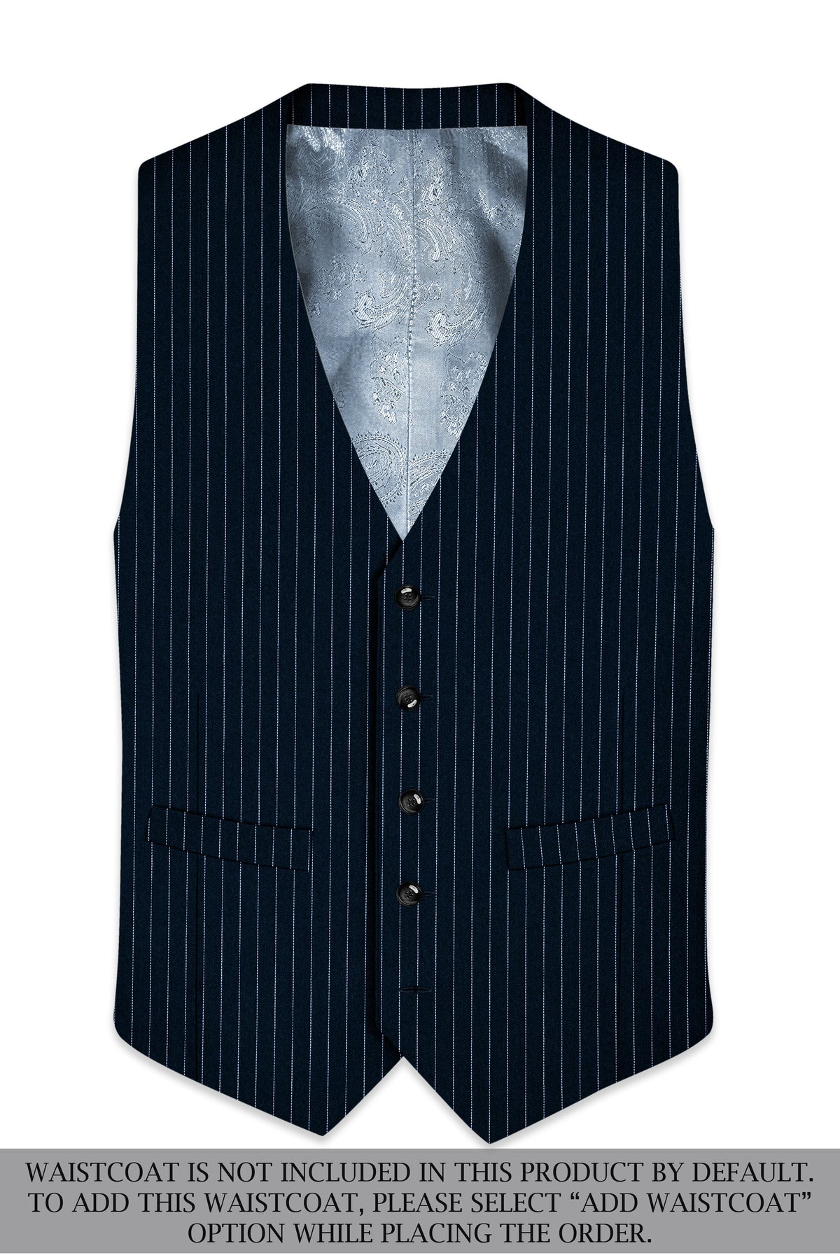 Zenith-Imperial Teal Green And Bright White Chalk Striped Wool Rich Wrinkle-Free Fluid Drape Fabric Single Breasted Suit