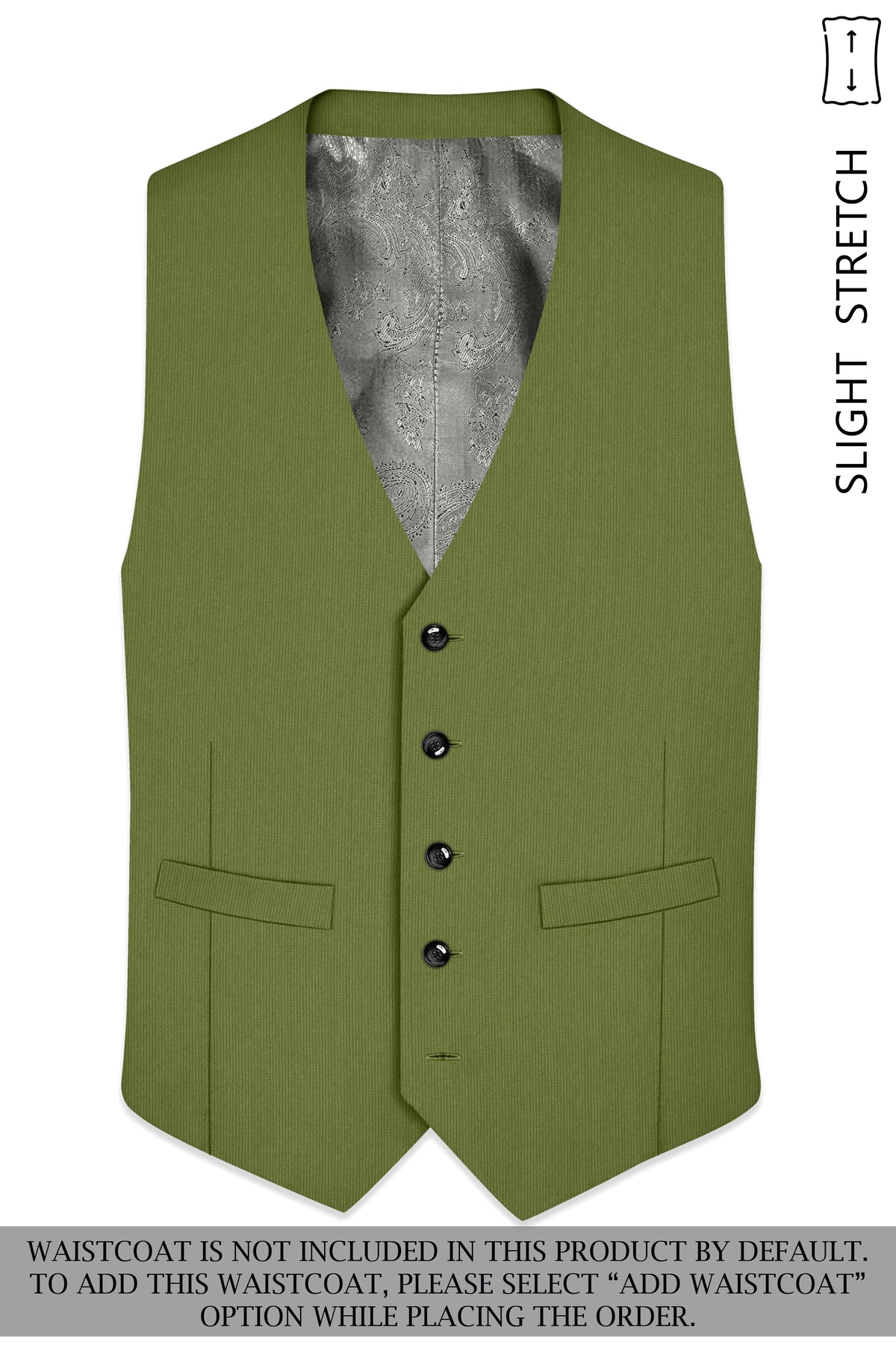 Hunter-Muddy Green Diamond Textured Wool Rich Slight Stretch Single Breasted Suit