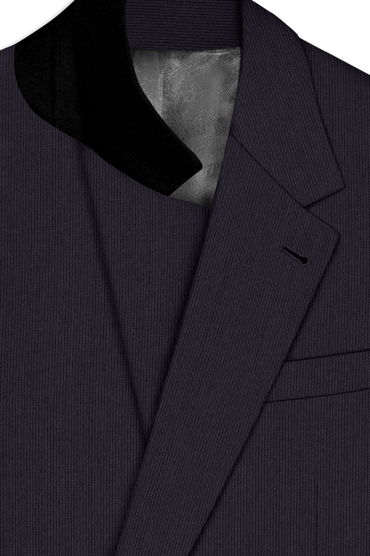 Aurelio-Charade Gray Diamond Textured Wool Rich Slight Stretch Single Breasted Suit