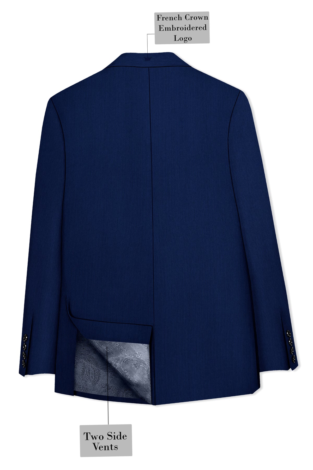 Velmont-Bunting Blue Diamond Textured Wool Rich Slight Stretch Single Breasted Suit