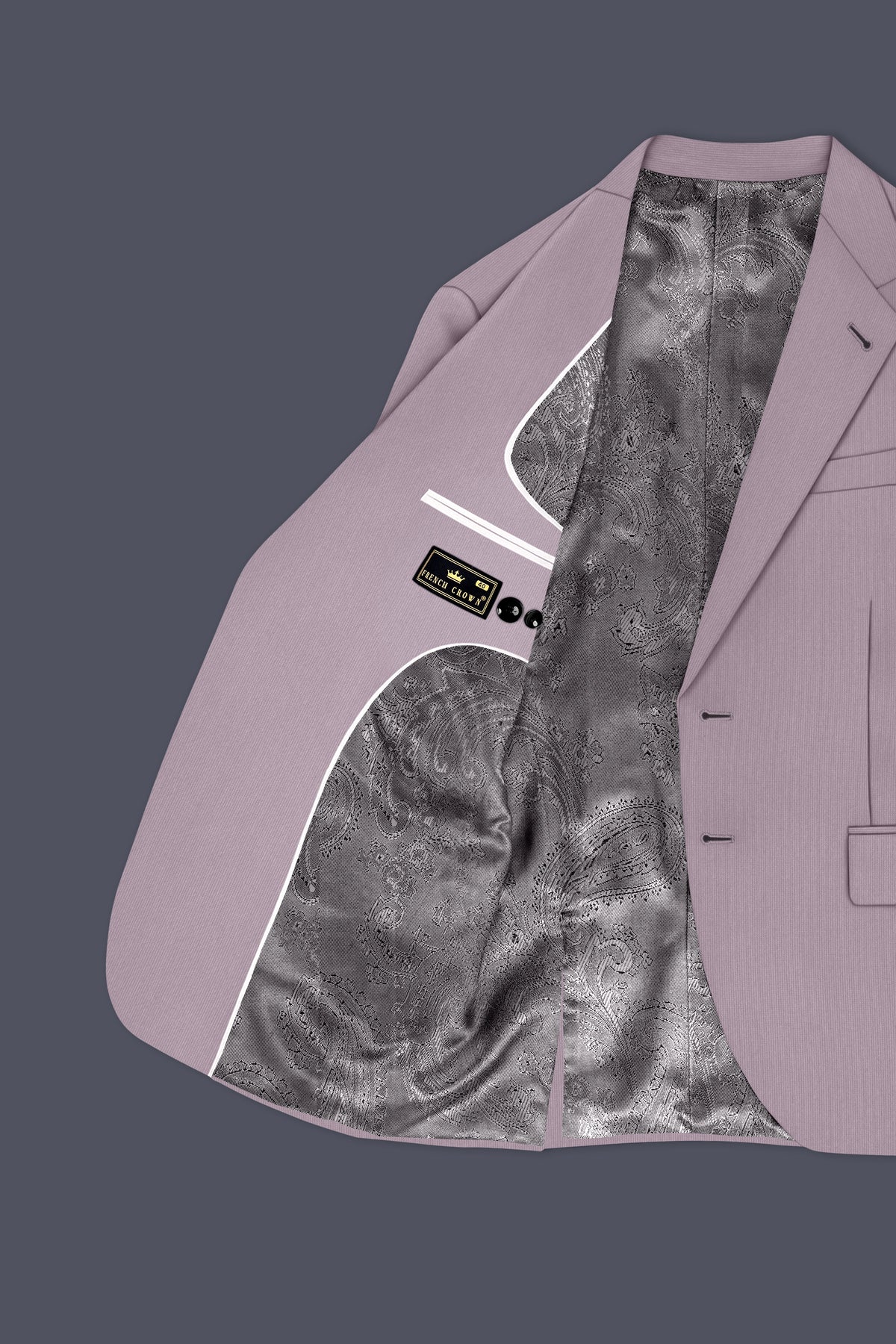 Celeste-Martini Pink Diamond Textured Wool Rich Slight Stretch Single Breasted Suit