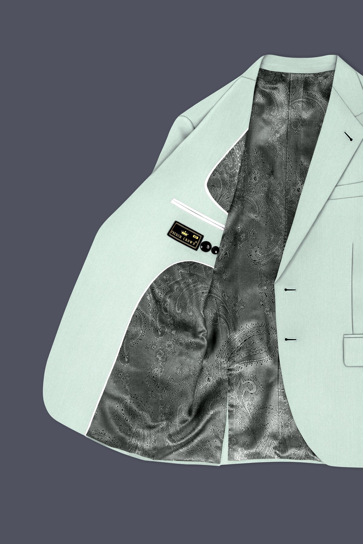 Viridis-Pumice Green Diamond Textured Wool Rich Slight Stretch Single Breasted Suit