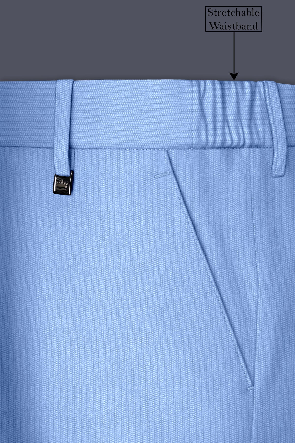 Cobalt-Jordy Blue Diamond Textured Wool Rich Slight Stretch Single Breasted Suit