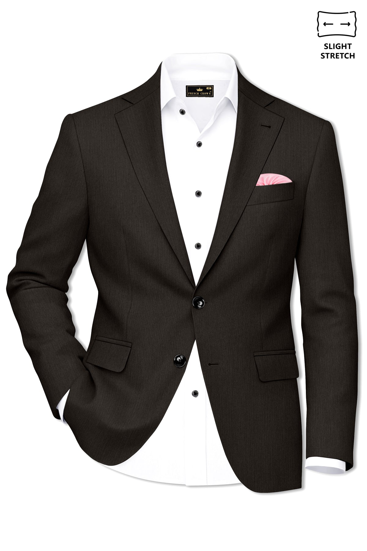 Grayson-Zeus Brown Diamond Textured Wool Rich Slight Stretch Single Breasted Suit