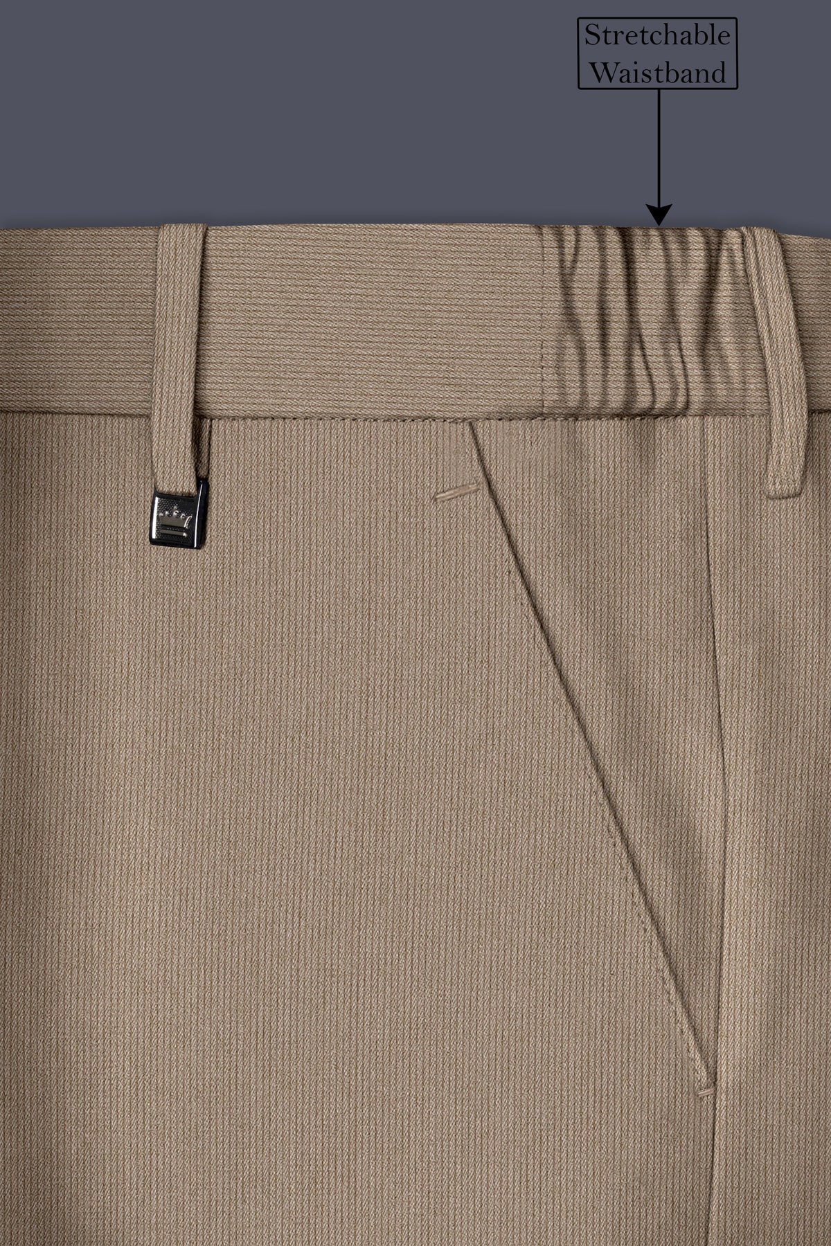Terran-Sandrift Brown Diamond Textured Wool Rich Slight Stretch Single Breasted Suit