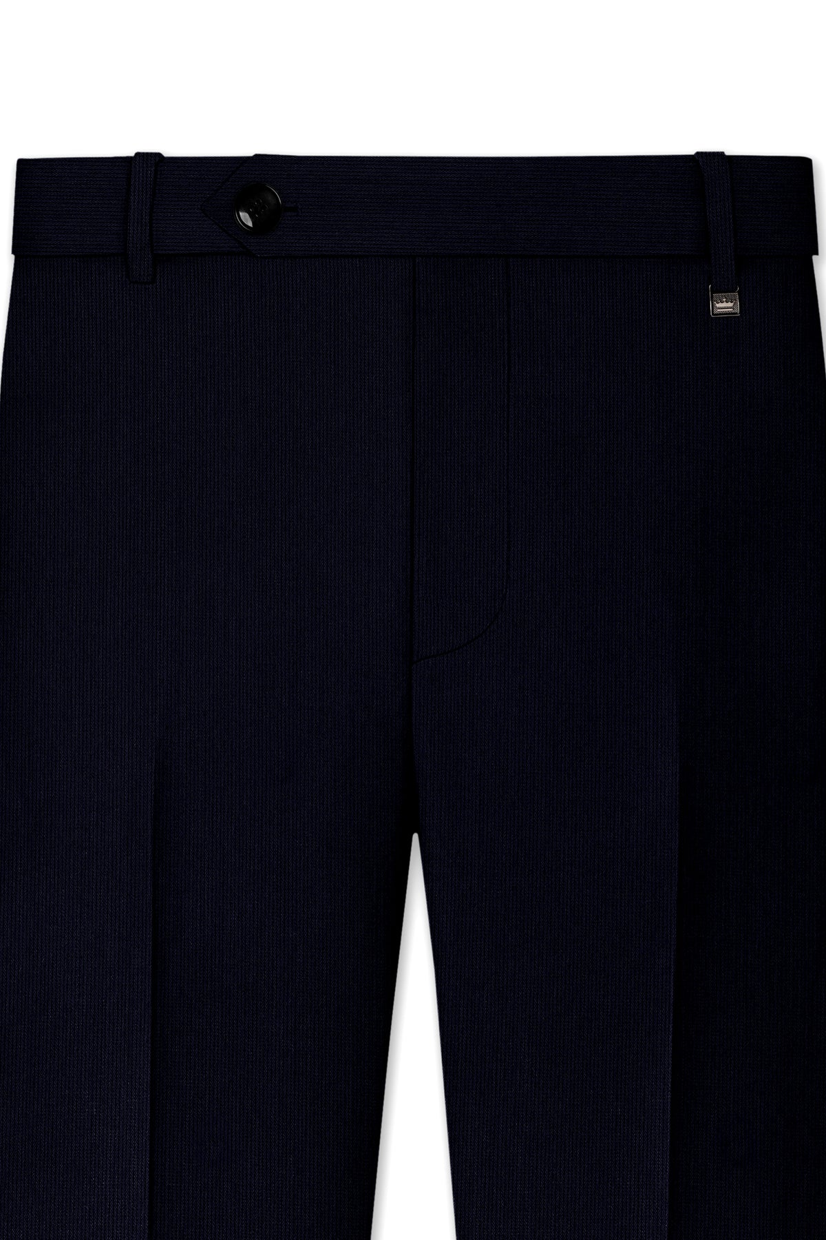 Valmont-Navy Blue Diamond Textured Wool Rich Slight Stretch Single Breasted Suit