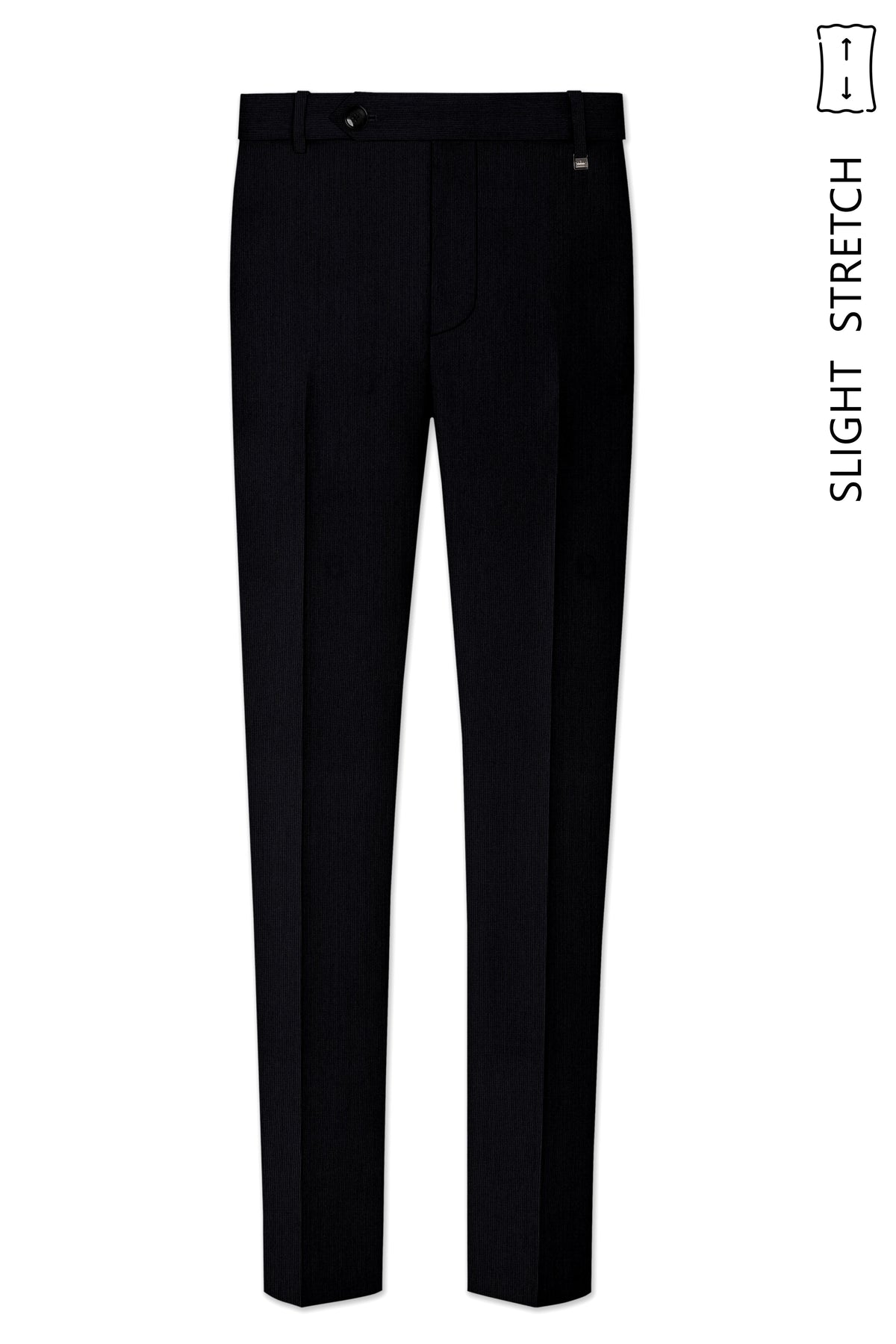 Onyx-Jade Black Diamond Textured Wool Rich Slight Stretch Single Breasted Suit