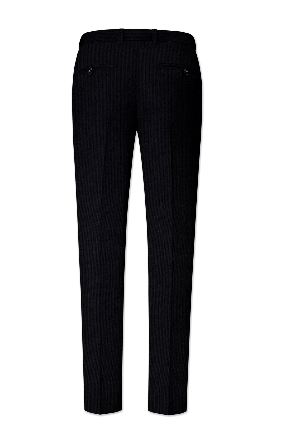 Onyx-Jade Black Diamond Textured Wool Rich Slight Stretch Single Breasted Suit