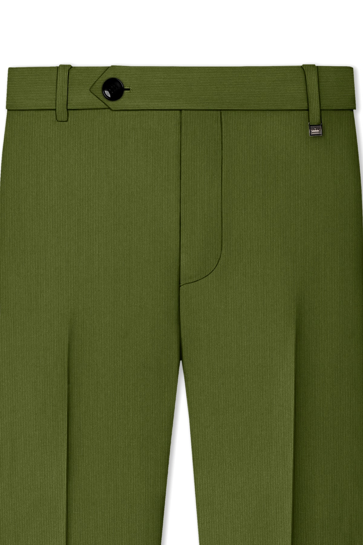 Hunter-Muddy Green Diamond Textured Wool Rich Slight Stretch Double Breasted Suit