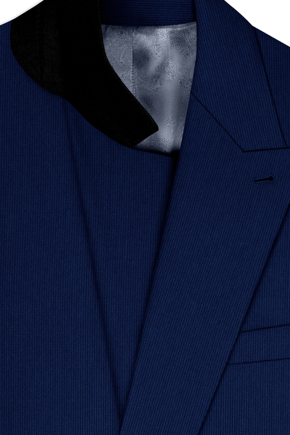 Velmont-Bunting Blue Diamond Textured Wool Rich Slight Stretch Double Breasted Suit