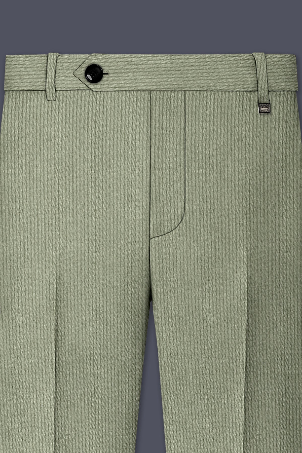 Elysian-Sage Green Diamond Textured Wool Rich Slight Stretch Double Breasted Suit