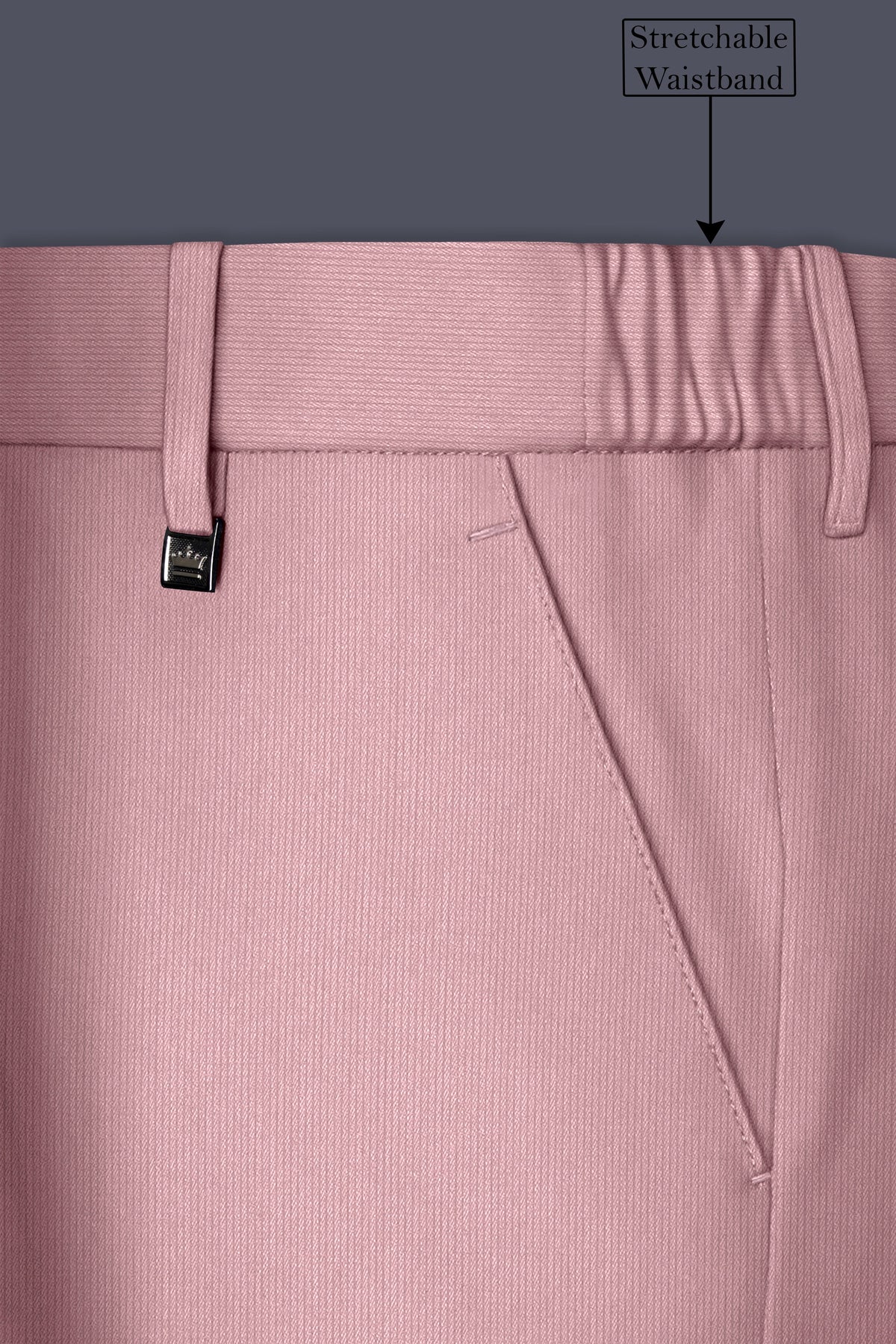 Isadora-Careys Pink Diamond Textured Wool Rich Slight Stretch Double Breasted Suit