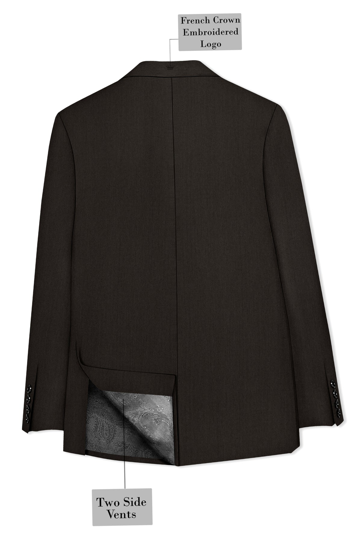 Grayson-Zeus Brown Diamond Textured Wool Rich Slight Stretch Double Breasted Suit