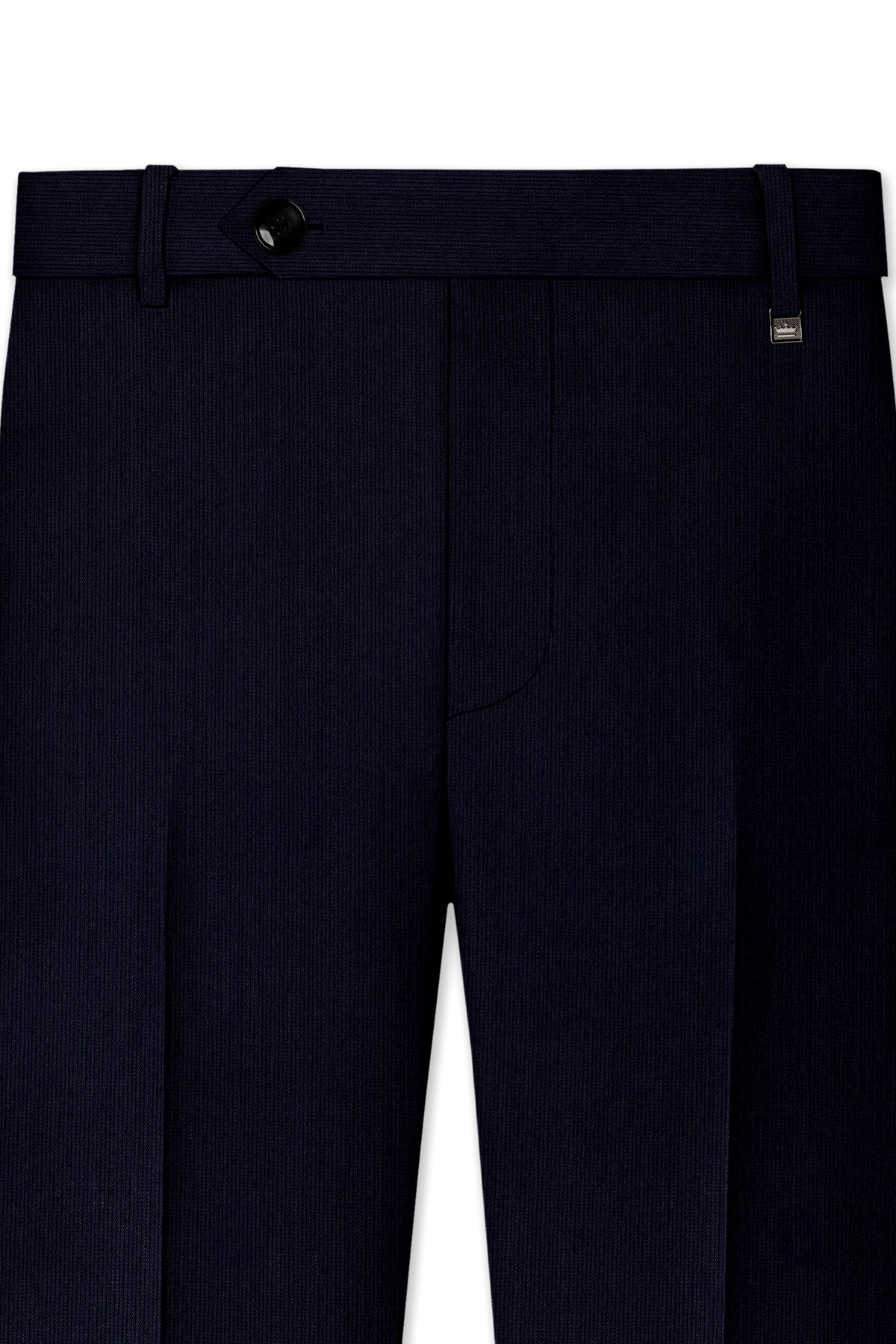 Valmont-Navy Blue Diamond Textured Wool Rich Slight Stretch Double Breasted Suit