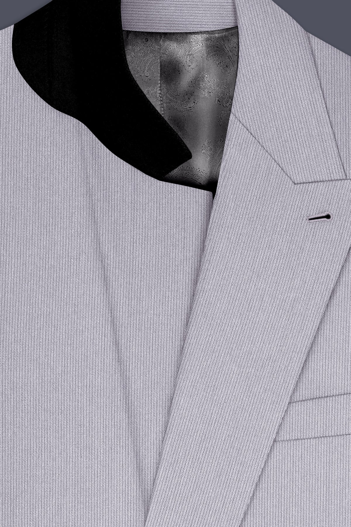 Virelli-Suva Gray Diamond Textured Wool Rich Slight Stretch Double Breasted Suit