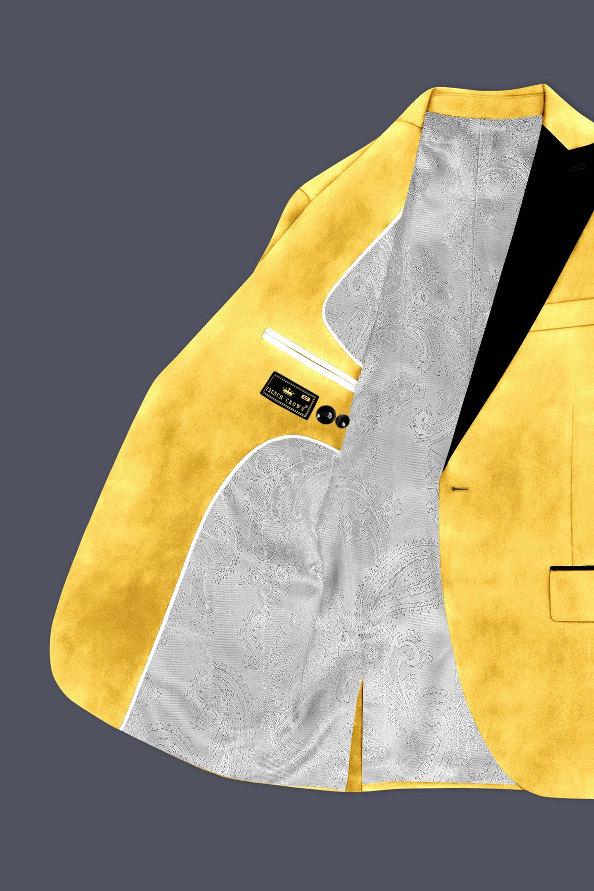 Lustre-Tulip Yellow Velvet Peak Lapel Tuxedo Suit