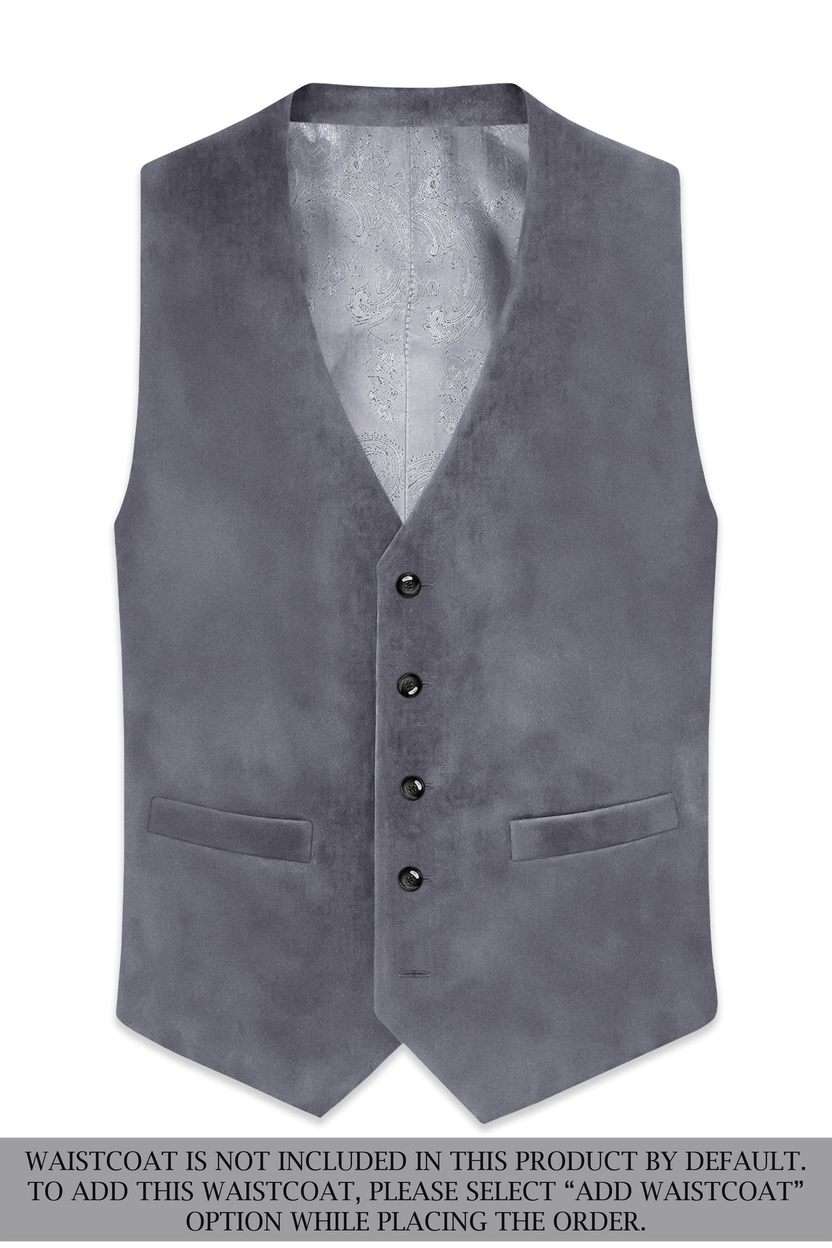 Velluto-Tuna Gray Velvet Peak Lapel Tuxedo Suit