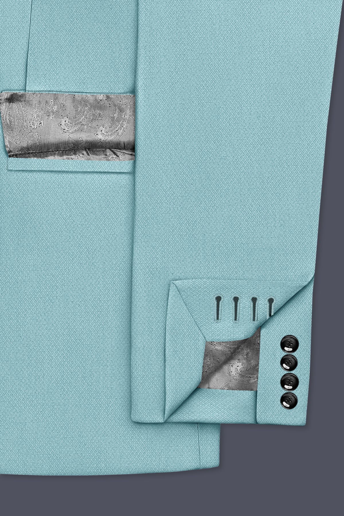 Eclipse-Hosta Blue Diamond Textured Wool Rich Slight Stretch Single Breasted Suit