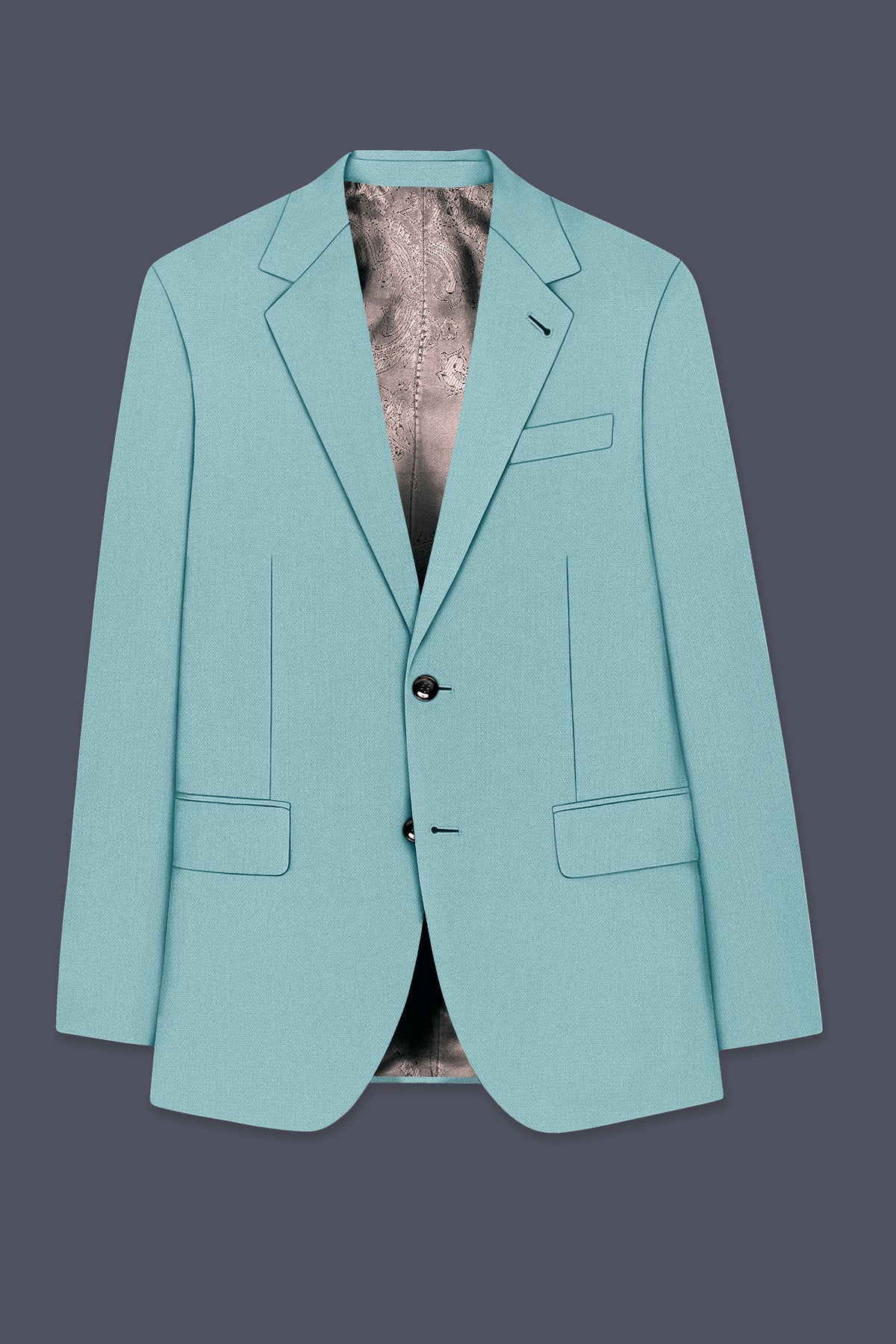 Eclipse-Hosta Blue Diamond Textured Wool Rich Slight Stretch Single Breasted Suit