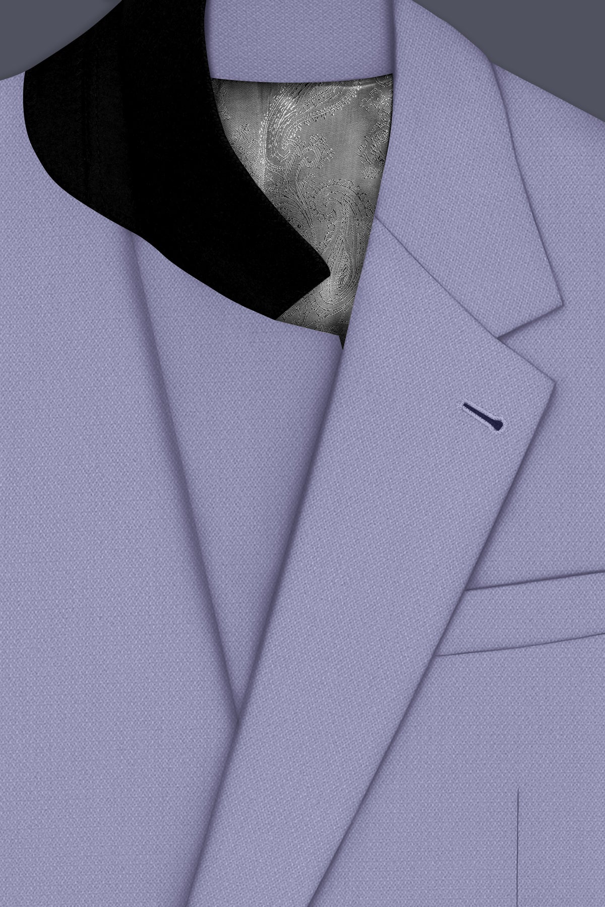 Royale-Chatelle Purple Diamond Textured Wool Rich Slight Stretch Single Breasted Suit