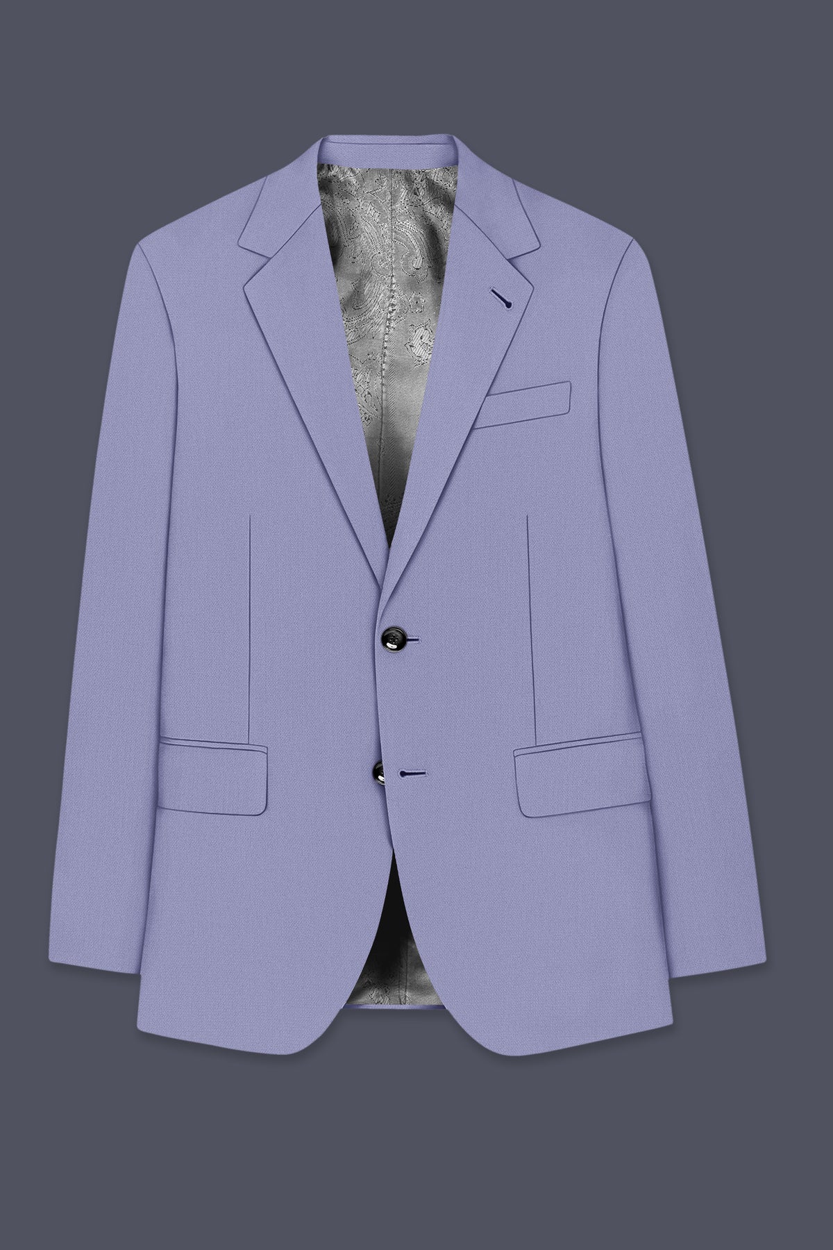Royale-Chatelle Purple Diamond Textured Wool Rich Slight Stretch Single Breasted Suit
