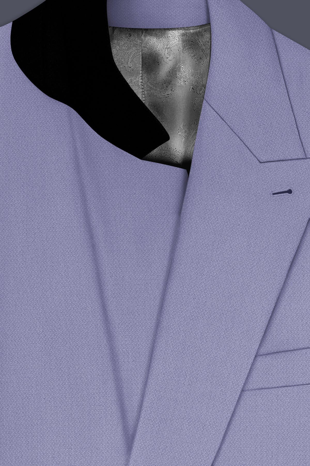 Royale-Chatelle Purple Diamond Textured Wool Rich Slight Stretch Double Breasted Suit