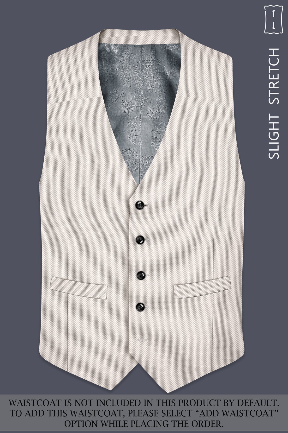 Dorian-Gainsboro Gray Diamond Textured Wool Rich Slight Stretch Single Breasted Suit