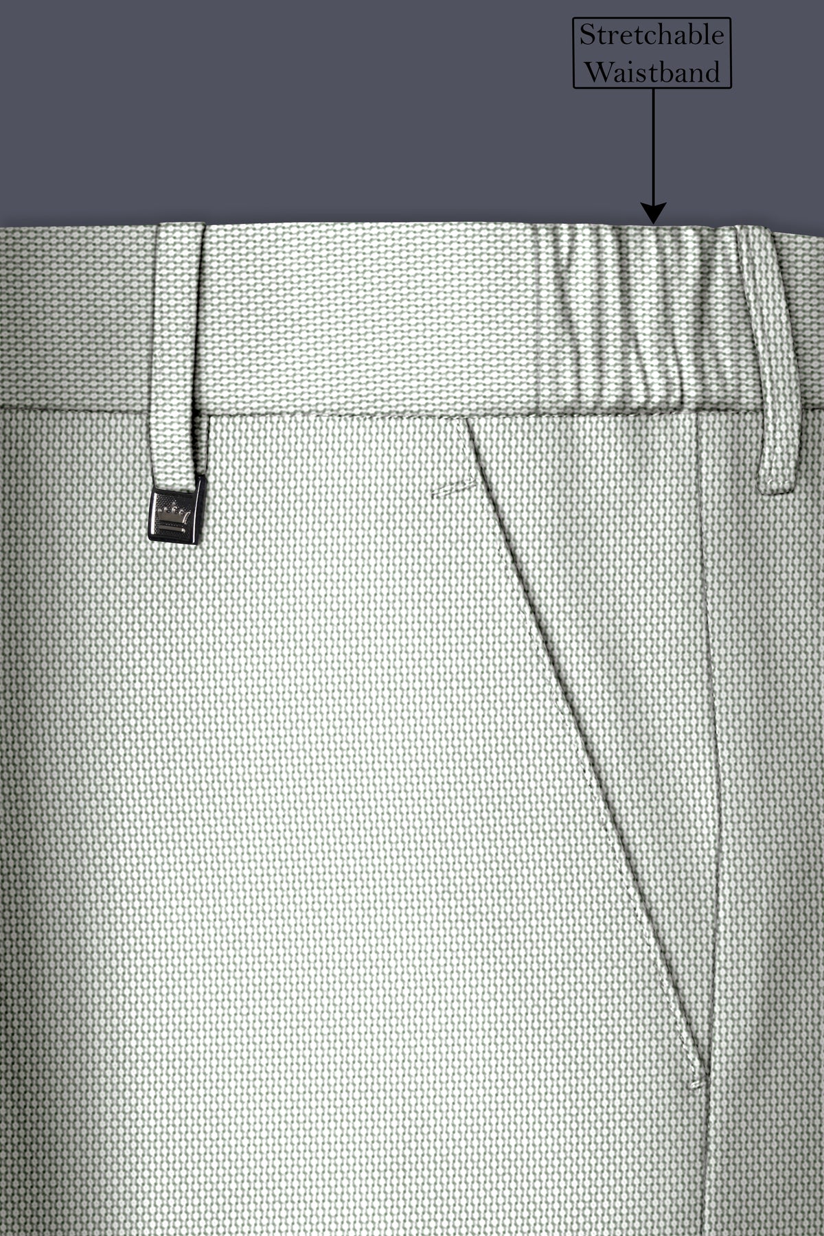 Cavell-Ash Gray Diamond Textured Wool Rich Slight Stretch Single Breasted Suit
