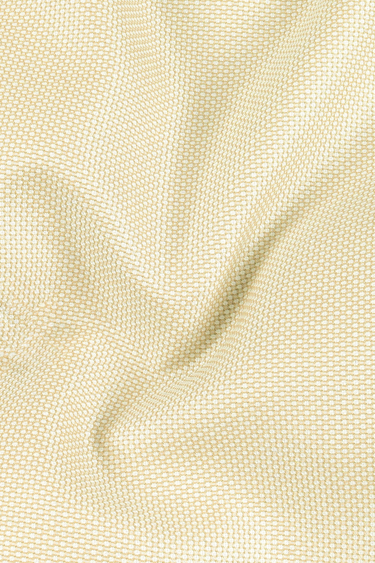 Lumine-Bavarian Cream Diamond Textured Wool Rich Slight Stretch Double Breasted Suit